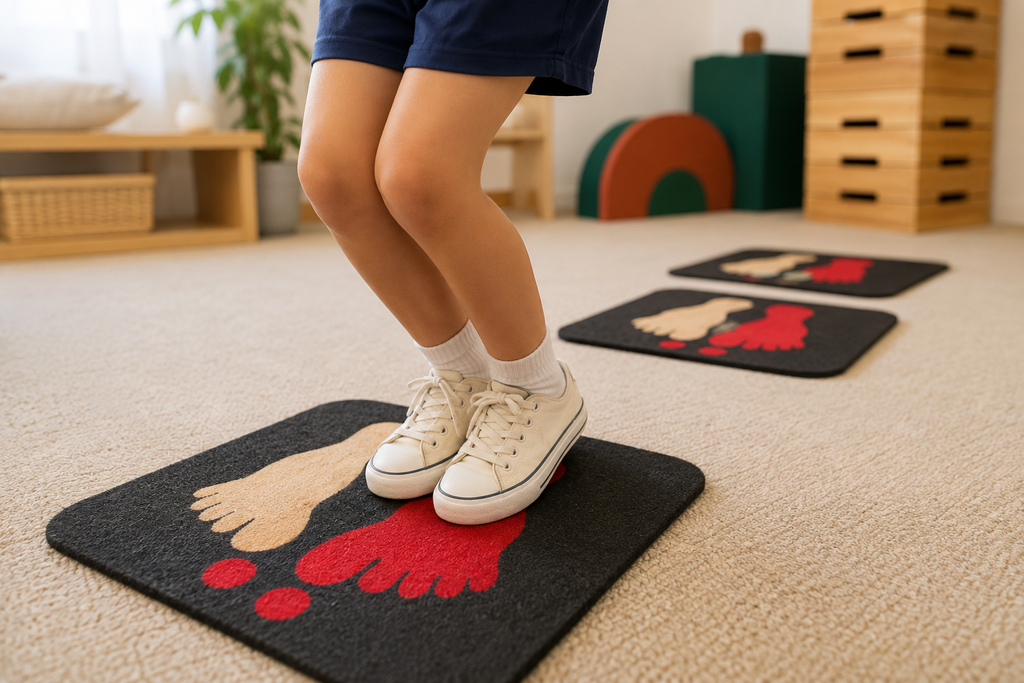 Bambini durante un'attività di educazione motoria