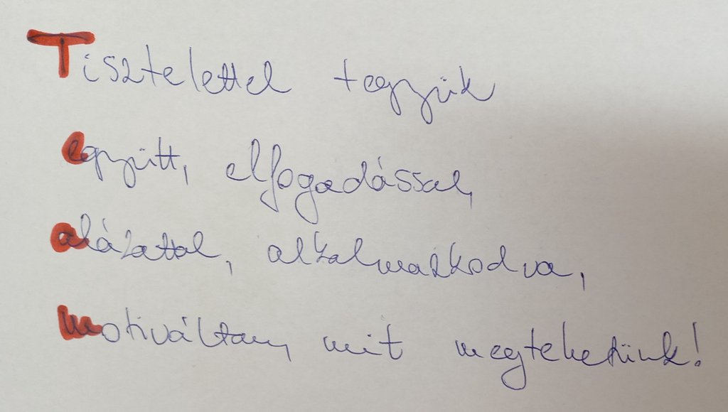 Csapat a tréningen